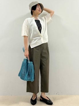 「アイテム（タンクトップ、グレー系）」を使った、yukoさん（レディース・156cm）の夏コーディネート