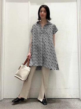 「Bou Jeloud（ブージュルード）のアイテム（チュニック）」を使った、Bou Jeloudさん（レディース・159cm）の春コーディネート