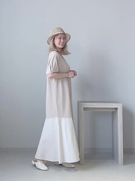 「Bou Jeloud（ブージュルード）のアイテム（帽子）」を使った、Bou Jeloudさん（レディース・155cm）の春コーディネート