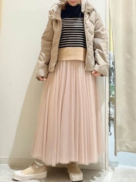 「Bou Jeloud（ブージュルード）のアイテム（ジャケット/アウター）」を使った、Bou Jeloudさん（レディース・164cm）の冬コーディネート