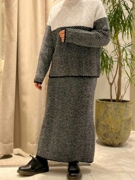 「Bou Jeloud（ブージュルード）のアイテム（スカート）」を使った、Bou Jeloudさん（レディース・163cm）の冬コーディネート