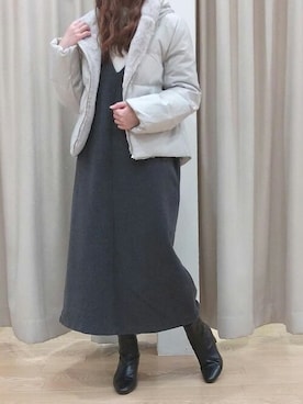 「Bou Jeloud（ブージュルード）のアイテム（ジャケット/アウター）」を使った、Bou Jeloudさん（レディース・157cm）の冬コーディネート