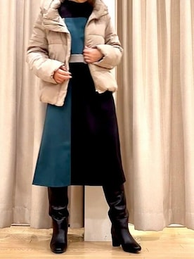 「Bou Jeloud（ブージュルード）のアイテム（ジャケット/アウター）」を使った、Bou Jeloudさん（レディース・157cm）の冬コーディネート