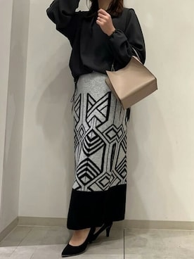 「Bou Jeloud（ブージュルード）のアイテム（スカート）」を使った、Bou Jeloudさん（レディース・153cm）の冬コーディネート