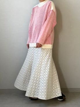 「Bou Jeloud（ブージュルード）のアイテム（スカート）」を使った、Bou Jeloudさん（レディース・157cm）の冬コーディネート