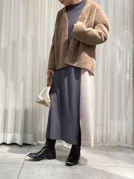 「162cm」｜「アイテム（その他アウター）」を使った、Bou Jeloudさん（レディース・162cm）の冬コーディネート