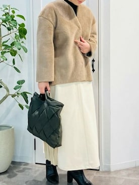 「Bou Jeloud（ブージュルード）のアイテム（その他アウター）」を使った、Bou Jeloudさん（レディース・159cm）の冬コーディネート