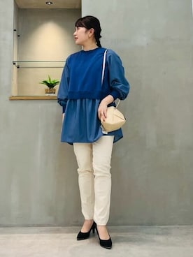 「Bou Jeloud（ブージュルード）のアイテム（パンツ）」を使った、Bou Jeloudさん（レディース・157cm）の春コーディネート