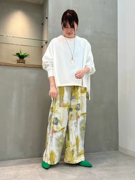 「Bou Jeloud（ブージュルード）のアイテム（パンツ）」を使った、Bou Jeloudさん（レディース・157cm）の春コーディネート