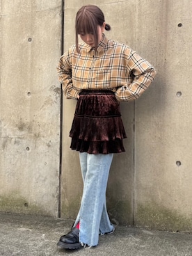 「ベロアスカート」｜PUNYUS  さん（レディース・153cm）の冬コーディネート