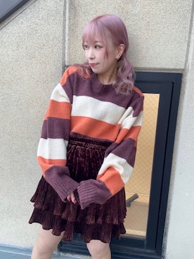 「ベロアスカート」｜PUNYUS  さん（レディース・152cm）の冬コーディネート