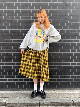 「原宿」｜「アイテム（スウェット）」を使った、PUNYUS  さん（レディース・165cm）の秋コーディネート