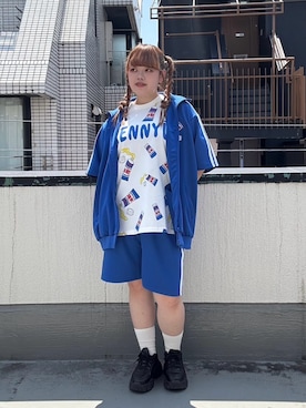 「アイテム（ジャージ）」を使った、PUNYUS  さん（レディース・159cm）の夏コーディネート