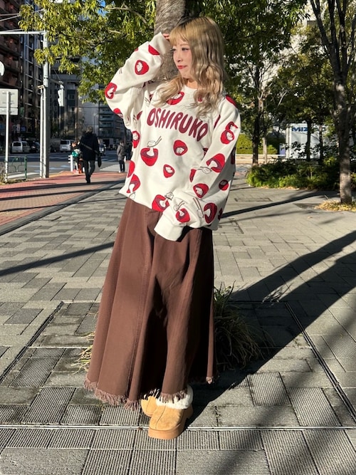 新サイズ】おしるこ総柄スウェット（スウェット）｜PUNYUS（プニュズ