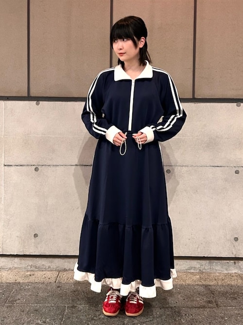 HEIHEI フリル ジャージ ワンピース ブルー 青 HEIHEI フリル ジャージ ワンピース ブルー 青 ヨークフリル