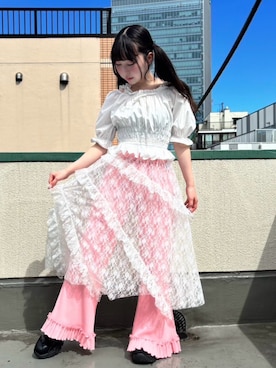 「レーススカート」｜PUNYUS  さん（レディース・150cm）の夏コーディネート