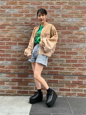 「PUNYUS（プニュズ）のアイテム（ジャケット/アウター）」を使った、PUNYUS  さん（レディース・148cm）の春コーディネート