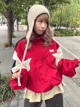 「アイテム（ナイロンジャケット）」を使った、PUNYUS  さん（レディース・152cm）の秋コーディネート