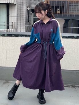 「アイテム（ワンピース/ドレス、パープル系）」を使った、PUNYUS  さん（レディース・150cm）の秋コーディネート