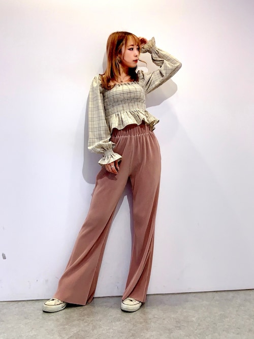 縷縷夢兎（rurumu:）22AWシャーリングショートブラウス セール】シャーリングショートブラウス（シャツ/ブラウス