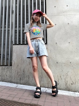 「PUNYUS（プニュズ）のアイテム（帽子）」を使った、PUNYUS  さん（レディース・152cm）の夏コーディネート