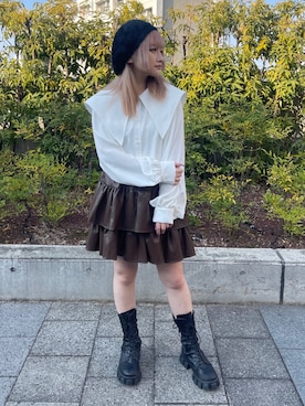 「PUNYUS（プニュズ）のアイテム（ハンチング/ベレー帽）」を使った、PUNYUS  さん（レディース・152cm）の冬コーディネート