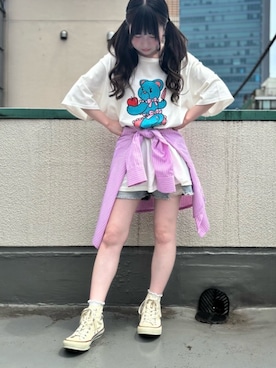 「アイテム（Tシャツ/カットソー）」を使った、PUNYUS  さん（レディース・150cm）の夏コーディネート