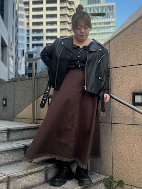 「レディースファッション」｜「アイテム（ジャケット/アウター）」を使った、PUNYUS  さん（レディース・158cm）の冬コーディネート