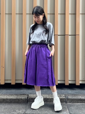 「アイテム（パンツ、パープル系）」を使った、PUNYUS  さん（レディース・148cm）の夏コーディネート