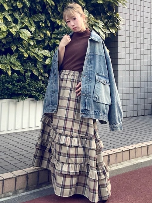 超希少✨Pâte à chou　45R　チェックフリル　ロングスカート 超希少✨Pâte à chou 45R チェックフリル ロングスカート 超希少✨Pâte