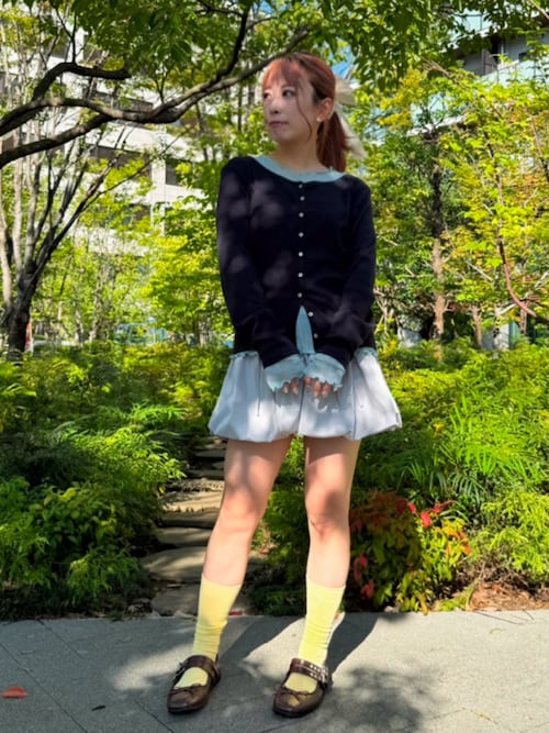 フロントリボンバルーンミニスカート