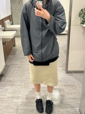 「アイテム（モカシン/デッキシューズ）」を使った、eさん（レディース・153cm）の秋コーディネート