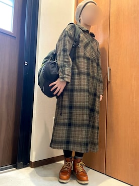 「アイテム（バックパック/リュック）」を使った、あきさんさん（レディース・154cm）の冬コーディネート