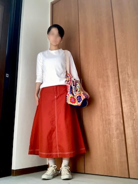 「CONVERSE（コンバース）のconverse（コンバース） ALL STAR OX（オールスターOX）（スニーカー）」を使った、あきさんさん（レディース・154cm）の夏コーディネート