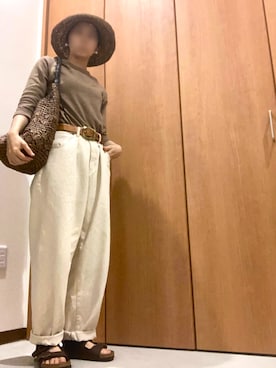 「LBC（エルビーシー）のアイテム（帽子）」を使った、あきさんさん（レディース・154cm）の夏コーディネート