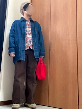 「アイテム（デニムジャケット）」を使った、あきさんさん（レディース・154cm）の秋コーディネート