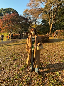 「Flugge（フラッジー）のアイテム（トレンチコート）」を使った、Yuina.さん（レディース・155cm）の秋コーディネート