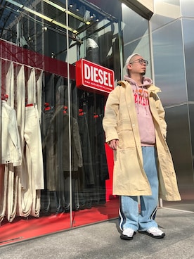 「DIESEL（ディーゼル）のアイテム（モッズコート）」を使った、Te2さん（メンズ・174cm）の春コーディネート