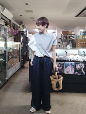 「AMERICAN HOLIC（アメリカンホリック）のアイテム（その他パンツ）」を使った、takamiさん（レディース・159cm）の夏コーディネート