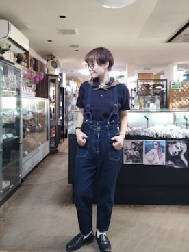 「アイテム（サロペット/オーバーオール）」を使った、takamiさん（レディース・159cm）の秋コーディネート