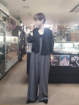 「アイテム（サロペット/オーバーオール）」を使った、takamiさん（レディース・159cm）の秋コーディネート