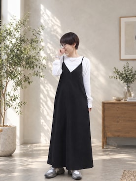 「AMERICAN HOLIC（アメリカンホリック）のアイテム（ワンピース/ドレス、ブラック系）」を使った、takamiさん（レディース・159cm）の秋コーディネート