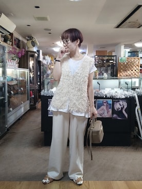 「アイテム（バレエシューズ）」を使った、takamiさん（レディース・159cm）の秋コーディネート