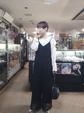 「お仕事コーデ」｜「アイテム（オールインワン・サロペット）」を使った、takamiさん（レディース・159cm）の秋コーディネート