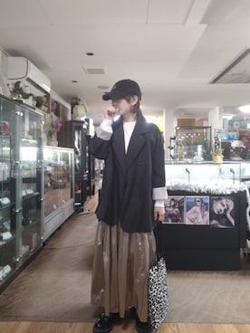 「sakishimatokyo（サキシマトーキョー）のアイテム（ジャケット/アウター）」を使った、takamiさん（レディース・159cm）の冬コーディネート