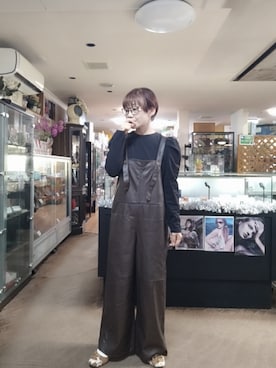「アイテム（サロペット/オーバーオール）」を使った、takamiさん（レディース・159cm）の秋コーディネート