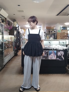 「アイテム（スウェットパンツ）」を使った、takamiさん（レディース・159cm）の夏コーディネート