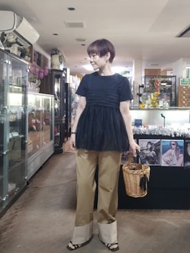「DISCOAT（ディスコート）のアイテム」を使った、takamiさん（レディース・159cm）の夏コーディネート