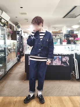 「デニムonデニム」｜takamiさん（レディース・159cm）の冬コーディネート
