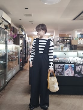 「Green　Parks（グリーンパークス）の・minia トウキャップバレエシューズ（バレエシューズ、ブラック系）」を使った、takamiさん（レディース・159cm）の春コーディネート